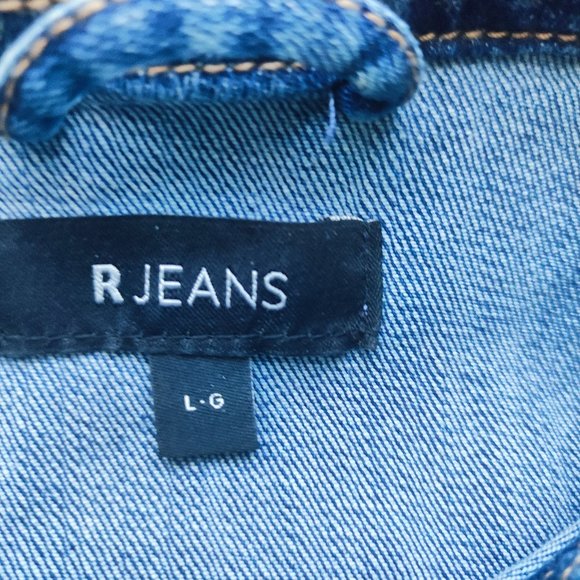 R Jeans denim jeans jacket women's size L - Picture 4 of 4